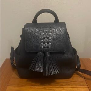 TORY BURCH Mini Thea Navy Leather Backpack
